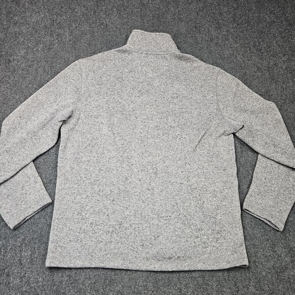 Eddie Bauer Quarter Zip Sweater Large Stone Gray Pullover Radiator Mock Neck - Picture 5 of 10